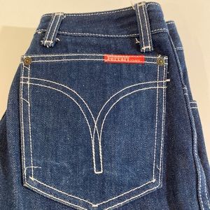 RARE Ferrari Milano Italy Blue Jeans High waist 25”x40” US 8 EUC